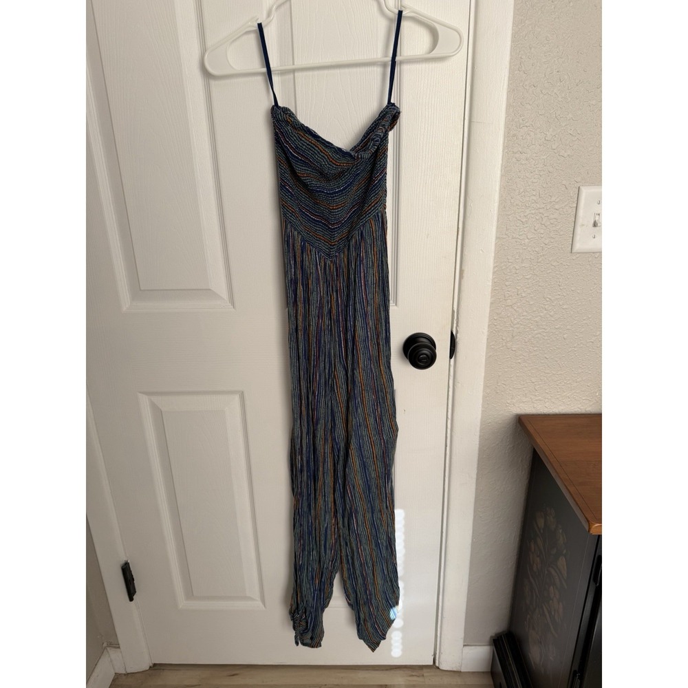 Urban Outfitters Women XS-TP Striped Sleeveless Strap Stretch Jumpsuit